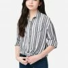 Adjmi Striped Button-Up Top Tops