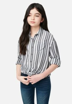 Adjmi Striped Button-Up Top Tops