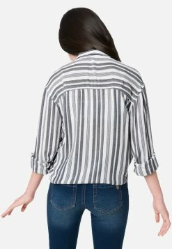 Adjmi Striped Button-Up Top Tops
