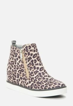 Adjmi Bags & Accessories Cheetah Zip Wedge Sneaker