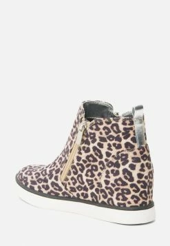 Adjmi Bags & Accessories Cheetah Zip Wedge Sneaker