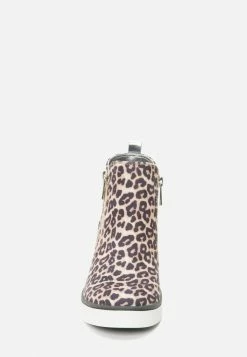 Adjmi Bags & Accessories Cheetah Zip Wedge Sneaker