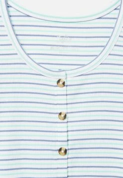 Adjmi Tops Striped Henley Top & Hair Tie