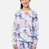 Komar Plus Sizes Tie-Dye Henley Pajama Top