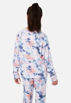Komar Plus Sizes Tie-Dye Henley Pajama Top