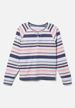 Komar Striped Henley Pajama Top