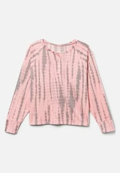 Komar Tie-Dye Henley Pajama Top Plus Sizes