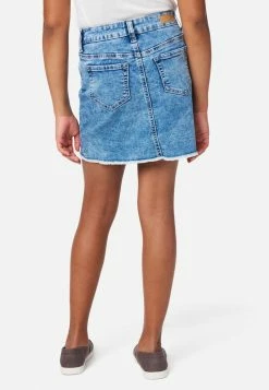 Adjmi Medium Wash Button-Up Denim Skirt Bottoms