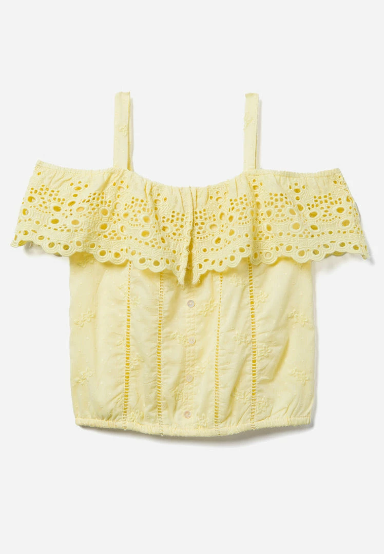 Adjmi Eyelet Ruffle Button-Up Tank Tops 3 Adjmi Eyelet Ruffle Button-Up Tank Tops