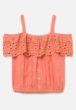 Adjmi Eyelet Ruffle Button-Up Tank