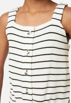 Adjmi Striped Button-Up Tank Tops