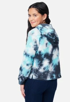 Adjmi Tops Collection X By Justice Tie-Dye Lace-Front Hoodie
