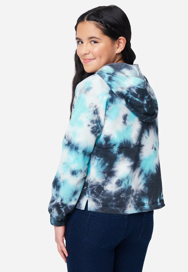 Adjmi Tops Collection X By Justice Tie-Dye Lace-Front Hoodie 4 Adjmi Tops Collection X By Justice Tie-Dye Lace-Front Hoodie