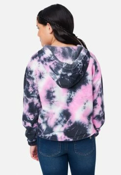 Adjmi Tops Collection X By Justice Tie-Dye Lace-Front Hoodie