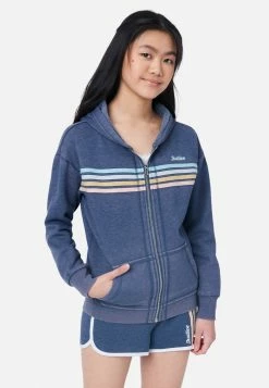 Adjmi Tops Patterned Zip-Up Hoodie