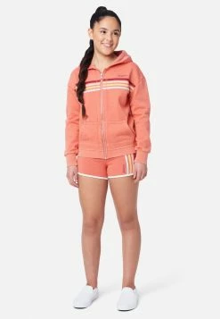 Adjmi Tops Patterned Zip-Up Hoodie