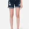 Adjmi Button-Up Midi Denim Shorts