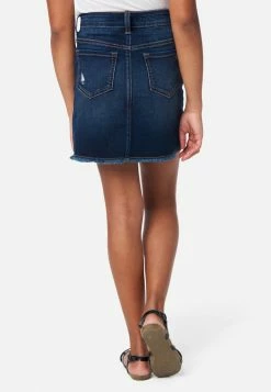 Adjmi Dark Wash Destructed Denim Skirt