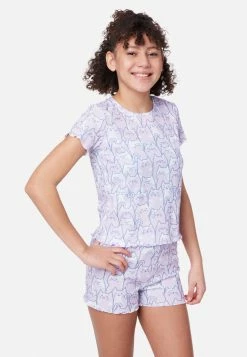 Komar Plus Sizes Patterned Shorts Pajama Set