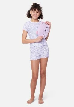 Komar Plus Sizes Patterned Shorts Pajama Set