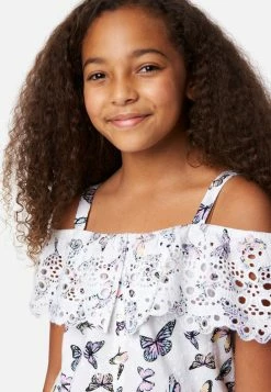 Adjmi Tops Eyelet Ruffle Button-Up Tank