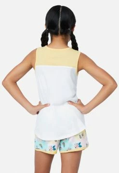 Adjmi Ribbed Color Block Scoop Neck Tank Tops