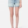 Adjmi Pull-On Midi Denim Shorts Bottoms