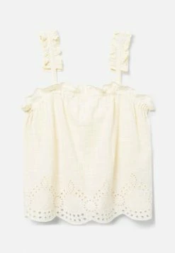 Adjmi Tops Striped Eyelet Tank