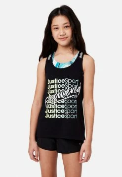 Adjmi J Sport Scoop Neck Layered Tank Tops