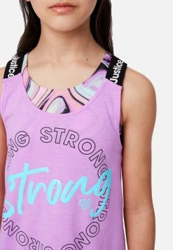 Adjmi J Sport Scoop Neck Layered Tank Tops