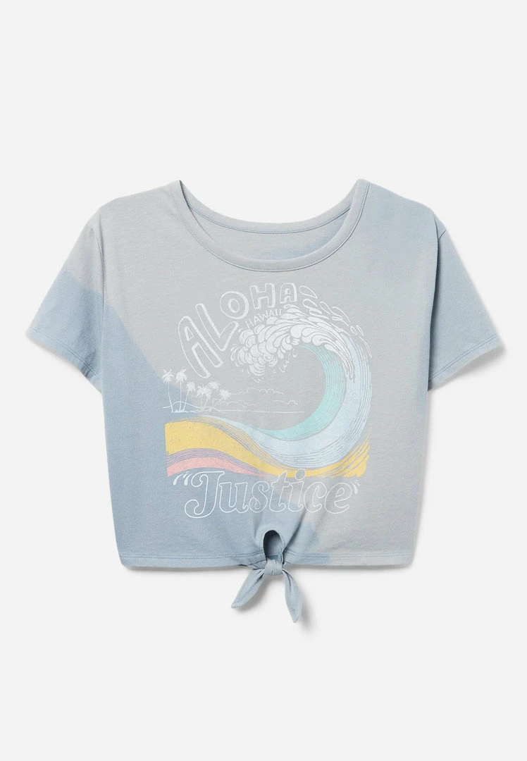 Adjmi Color-Changing Tie-Front Tee Tops 4 Adjmi Color-Changing Tie-Front Tee Tops