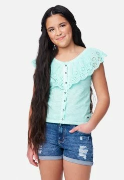 Adjmi Eyelet Ruffle Tank