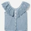 Adjmi Tops Eyelet Ruffle Tank
