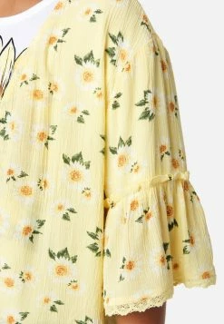 Adjmi Patterned Lace-Trim Open Cardi