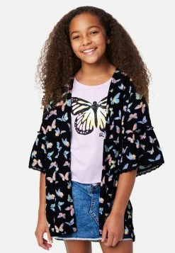 Adjmi Patterned Lace-Trim Open Cardi