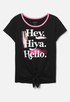 Adjmi Tops Graphic Tie-Front Tee