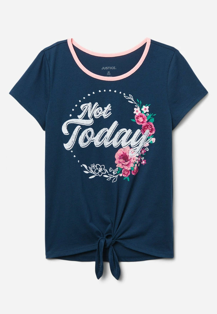 Adjmi Graphic Tie-Front Tee Tops 3 Adjmi Graphic Tie-Front Tee Tops