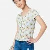 Adjmi Floral Henley Top & Hair Tie 1 Adjmi Floral Henley Top & Hair Tie