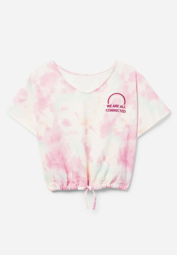 Adjmi Tops Graphic Drawstring Scoop-Neck Tee 3 Adjmi Tops Graphic Drawstring Scoop-Neck Tee