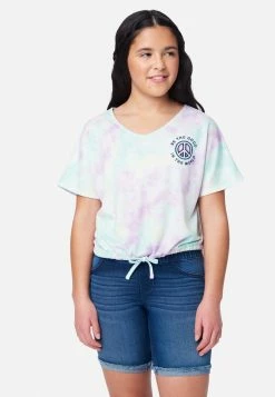 Adjmi Graphic Drawstring Scoop-Neck Tee Tops