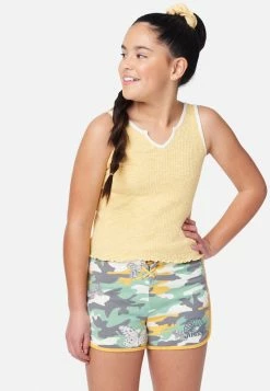 Adjmi Ribbed V-Neck Tank & Hair Tie