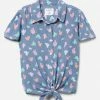 Adjmi Tops Patterned Button-Up Top