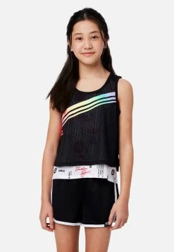 Adjmi J Sport Patterned Mesh Layered Tank
