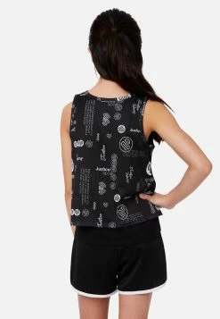 Adjmi J Sport Patterned Mesh Layered Tank Tops