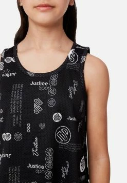 Adjmi J Sport Patterned Mesh Layered Tank Tops