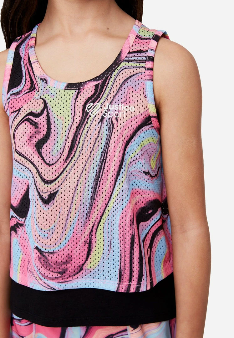 Adjmi J Sport Patterned Mesh Layered Tank Tops 5 Adjmi J Sport Patterned Mesh Layered Tank Tops