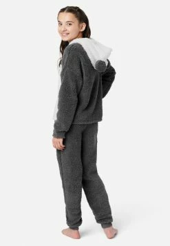 Komar Faux Sherpa Color Block Pajama Set Plus Sizes
