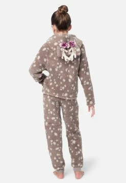Komar Faux Sherpa Color Block Hooded Pajama Set Plus Sizes