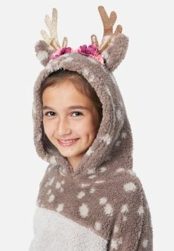 Komar Faux Sherpa Color Block Hooded Pajama Set Plus Sizes