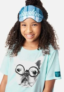 KOMAR Plus Sizes Graphic & Plaid Pajama Set